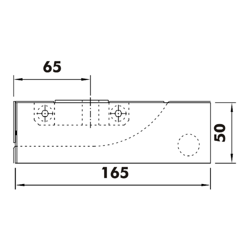CASMA 054-65 Top Door Patch with Adaptor for Transom Closer