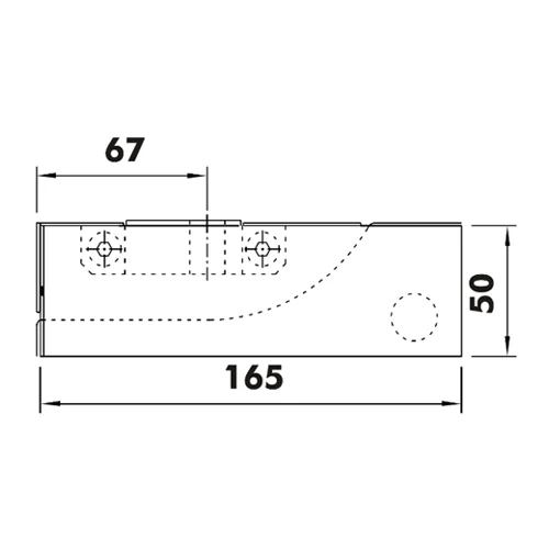 CASMA 054-67 Top Door Patch with Adaptor for Transom Closer