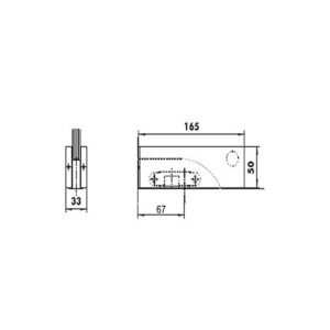 CASMA 055-67 Bottom Patch with Adaptor for Overhead Concealed Closer