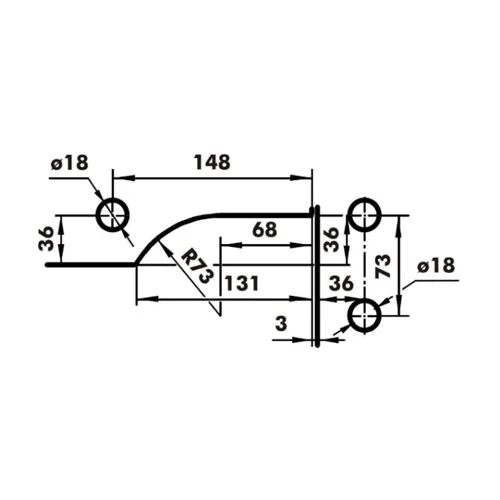 CASMA 095 Transom Side Panel Patch with Lock Shoot Keep & Fin