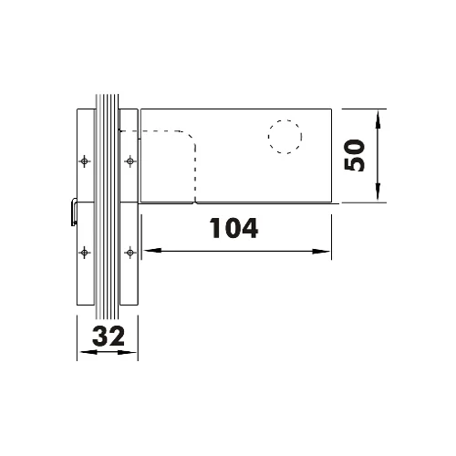 CASMA 098 Transom Side Panel Patch with Lock Shoot Keep, Fin & Stop