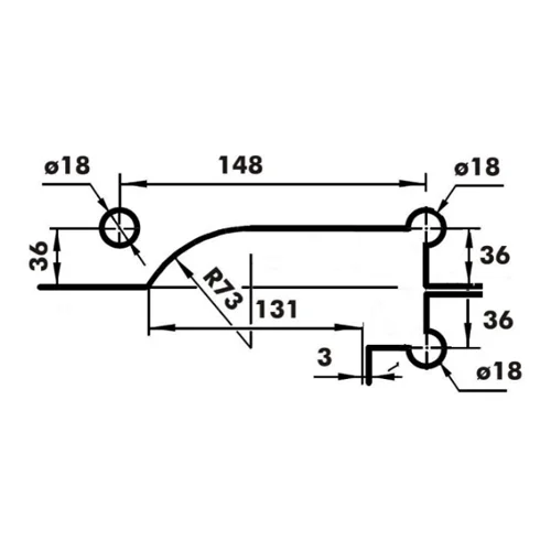 CASMA 098 Transom Side Panel Patch with Lock Shoot Keep, Fin & Stop