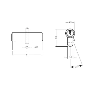 CASMA 0497 Europrofile Double Cylinder – 25/25mm (51mm)