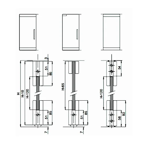 CASMA 041 Bottom Door Rail Non-Locking