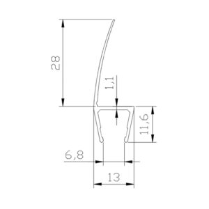 Colcom 8PT1-33 Shower Seal 2.5m
