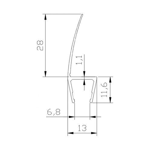Colcom 8PT1-33 Shower Seal 2.5m