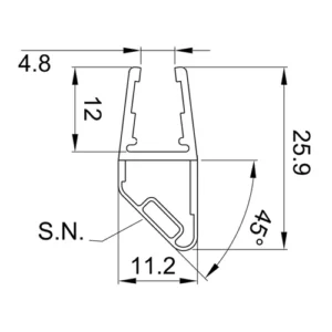 Colcom 8PT8-60/61 Magnetic Shower Seal 2.2m