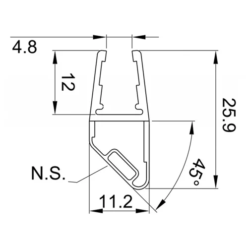 Colcom 8PT8-60/61 Magnetic Shower Seal 2.2m
