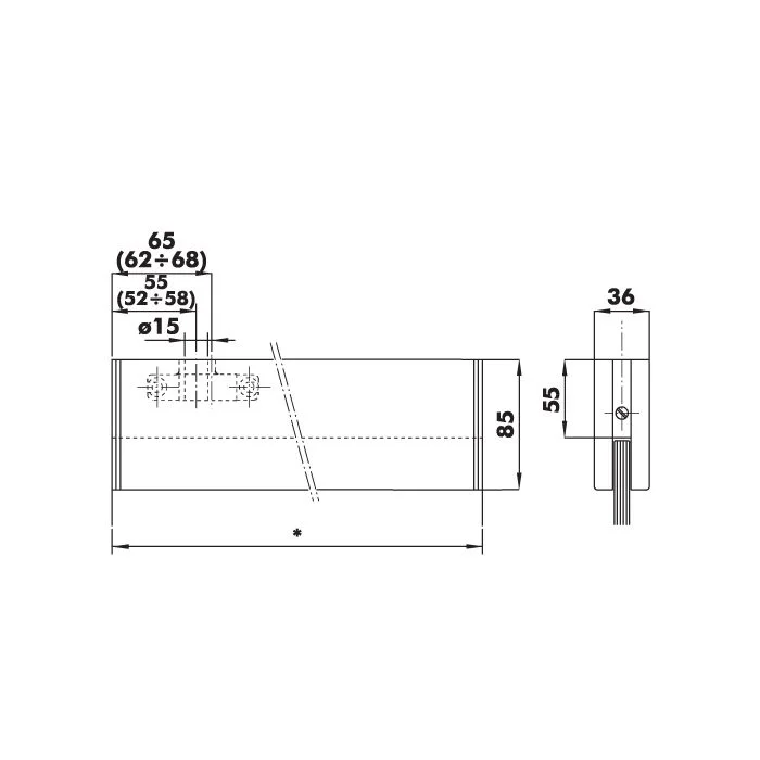 CASMA Top Door Rail Non Locking