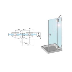 Colcom 8565 Glass to Glass Shower Door Hinge 180°