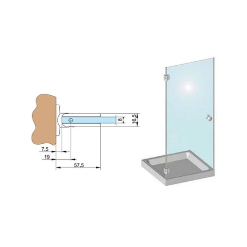 Colcom 8500 & 8500R Glass to Wall Shower Door Hinge - Image 6