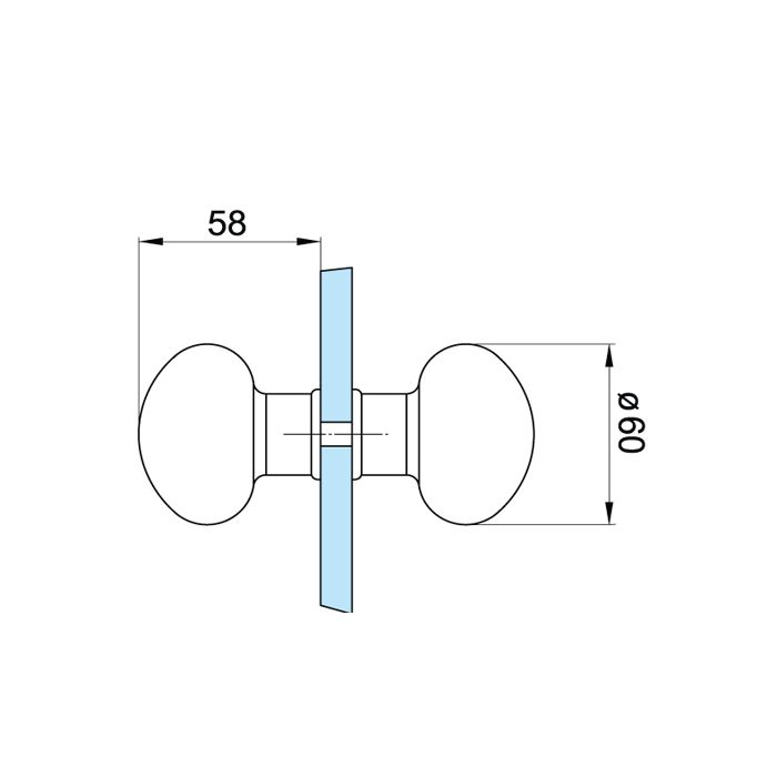 Colcom Biloba 5006BT Wooden Sauna Door Knob - Image 2