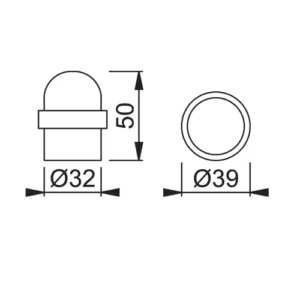 32mm Dome Shaped Door Stop